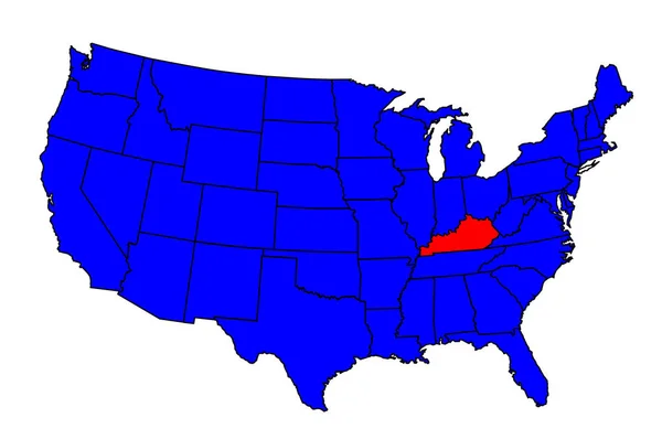 État du Kentucky Emplacement — Image vectorielle