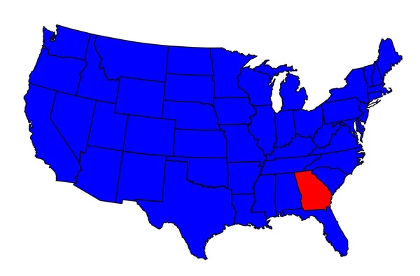 Estado de Georgia Ubicación — Archivo Imágenes Vectoriales
