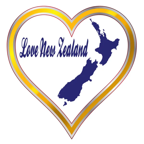 愛ニュージーランドシルエット — ストックベクタ