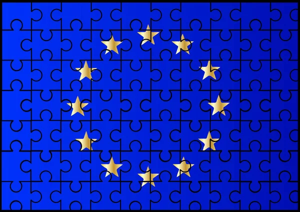 Unione Europea Bandiera Jigsaw — Vettoriale Stock