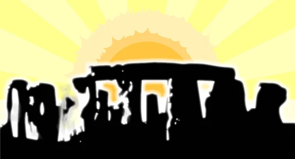 Sluneční záře Stonehenge — Stockový vektor