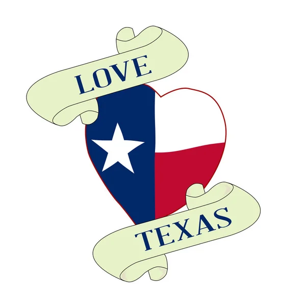 Kärlek Texas hjärta och bläddra — Stock vektor