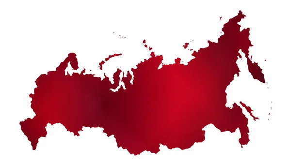 俄罗斯红色孤立剪影地图 — 图库矢量图片