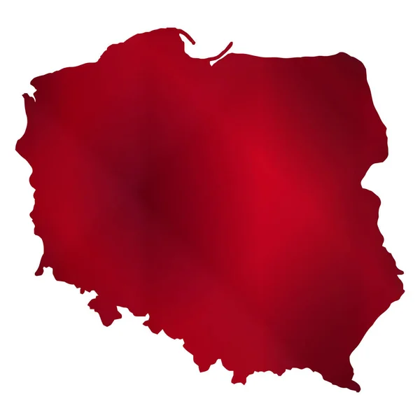 Poland umreißt Silhouettenkarte — Stockvektor