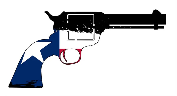 Arma de mão bandeira texana — Vetor de Stock