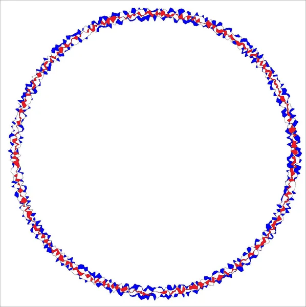 Bordure circulaire rouge blanche et bleue — Image vectorielle