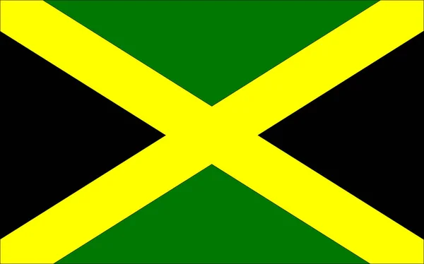 ゴールドグリーンとブラックのジャマイカの旗 — ストックベクタ