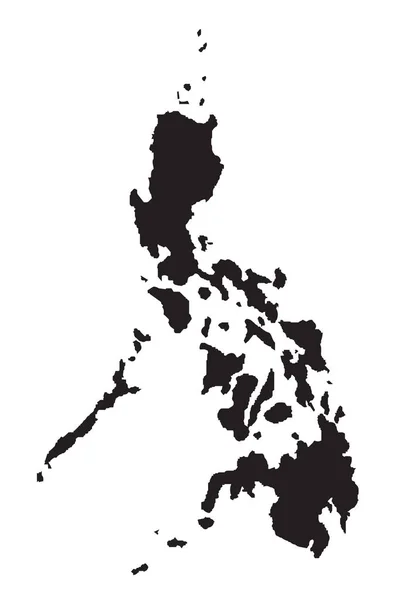 Silhuette karta över Filippinerna — Stock vektor