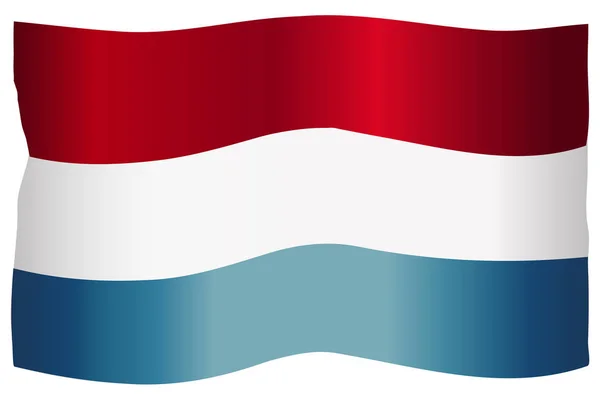 Luxemburgse nationale vlag Fluttering — Stockvector