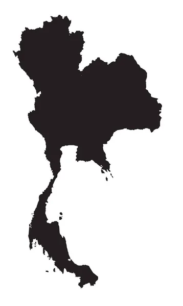 Thailandia Silhouette Mappa — Vettoriale Stock