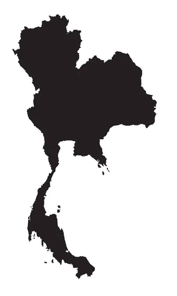 Mapa de Tailandia Silhouette — Archivo Imágenes Vectoriales