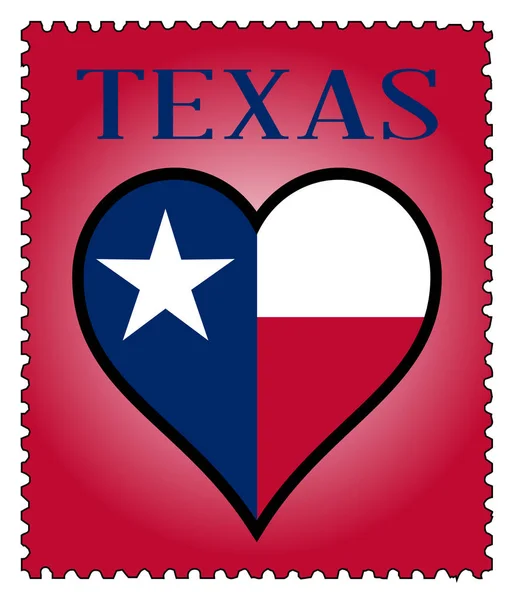 Liebe Texas Flagge Briefmarke — Stockvektor