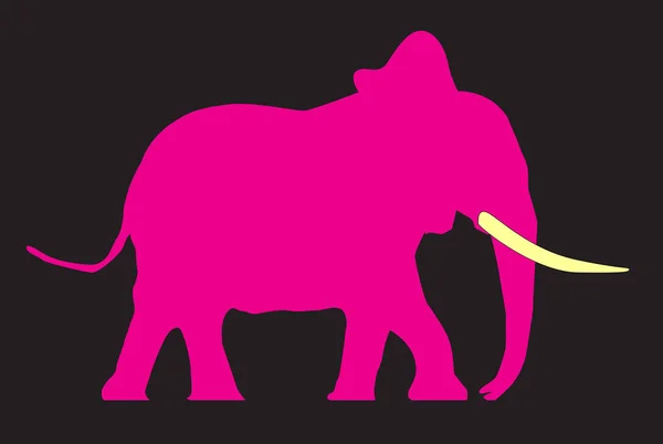 Elefante rosa em preto —  Vetores de Stock