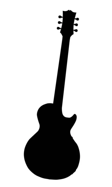 Silueta de guitarra de roca clásica típica — Vector de stock