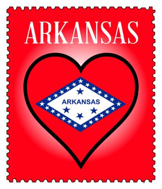 Aşk Arkansas Bayrak Posta Pulu