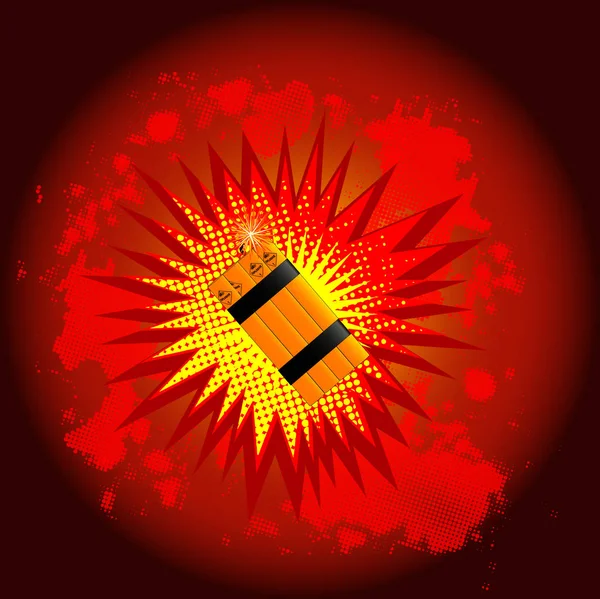 Червоний мультфільм динаміт вибуху — стоковий вектор