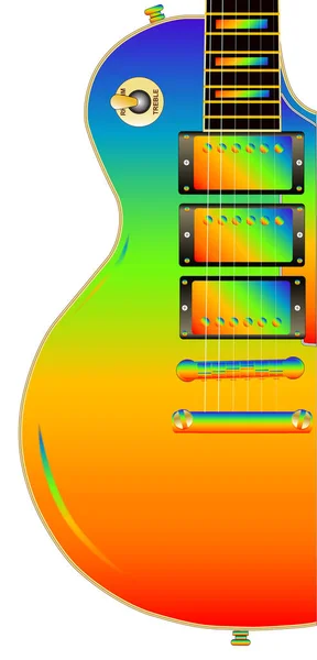 Guitarra arco iris LGBT — Vector de stock