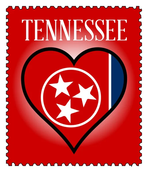 Love Tennessee zászló postabélyeg — Stock Vector