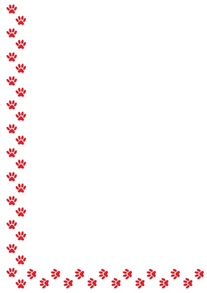 A4 paginaformaat Paw Print Botder — Stockvector