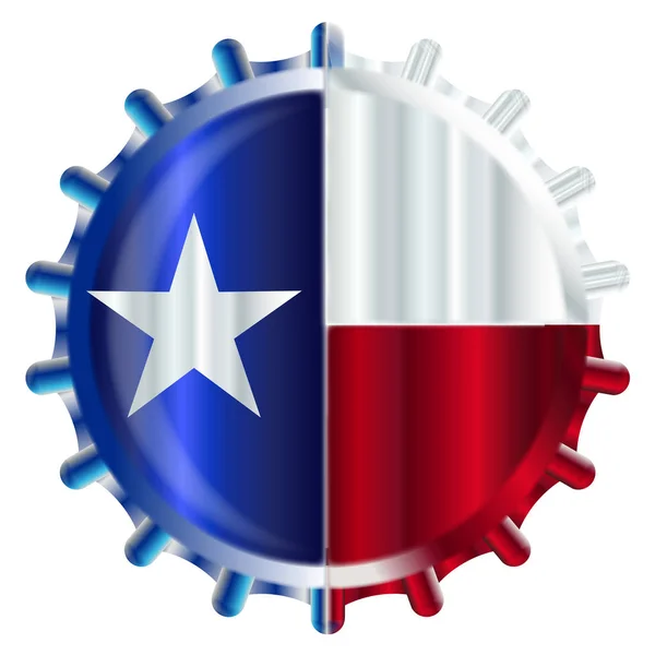 Texas Bottle Cap Flagge — Stockvektor