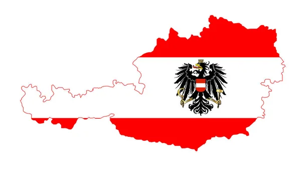 Isolated Austrian Flag and Map — Stock Vector