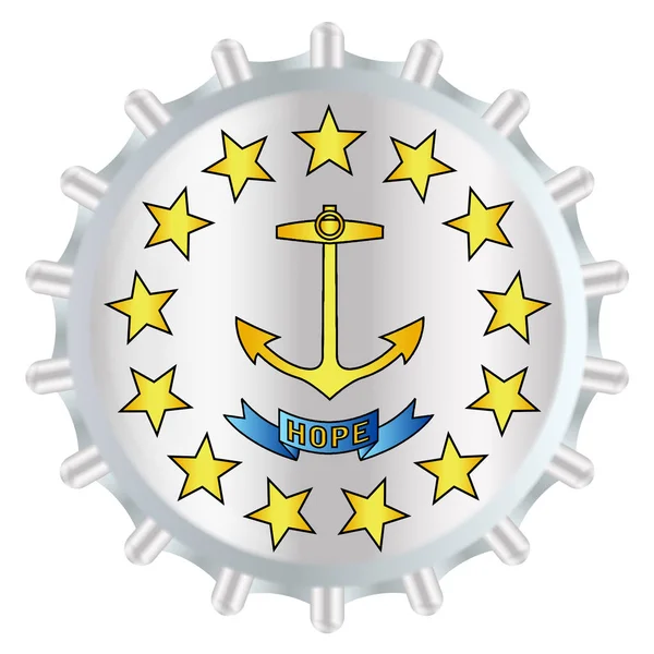 Rhode Island Şişe Kapağı Bayrağı — Stok Vektör