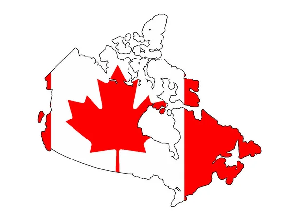 カナダはフラグで孤立したアウトライン — ストックベクタ