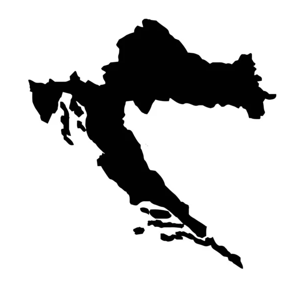 Kroatien Landkarte Silhouette — Stockvektor