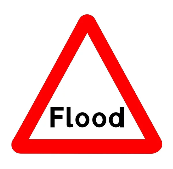 Flood Traffic Sign Isolated — Stock Vector