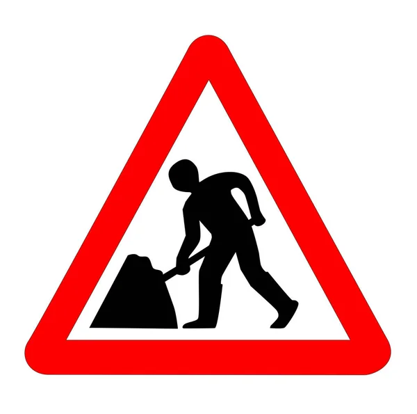 Men at Work Traffic Sign Isolated — Stock Vector