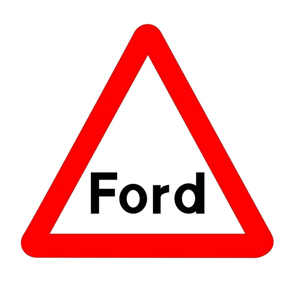 Ford Traffic Sign Isolated — Stock Vector