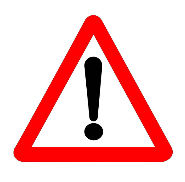 Exclamation Traffic Sign Isolated