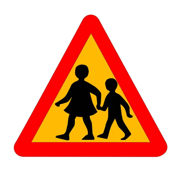 School crossing traffic sign icon Royalty Free Vector Image