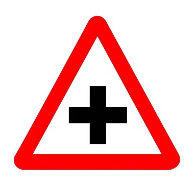 Cross Roads Trafik İşareti İzole