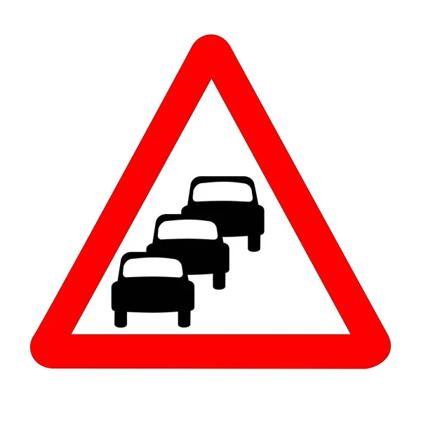 Queuing-verkeersbord geïsoleerd — Stockvector