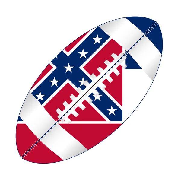 Drapeau de football de l'État du Mississippi — Image vectorielle