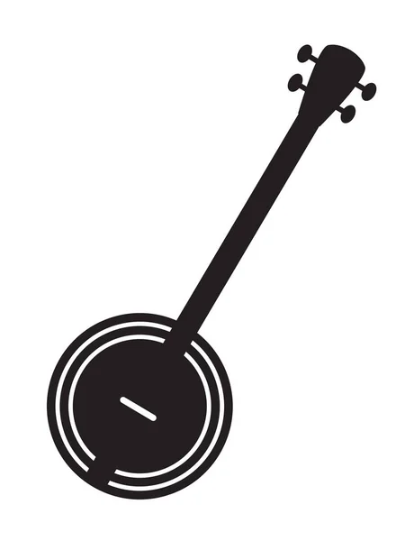 Traditional Banjo Silhouette — Stock Vector