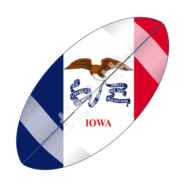 Iowa State Usa Fußball-Flagge — Stockvektor