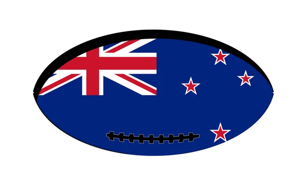 Nowa Zelandia flag rugby Ball — Wektor stockowy