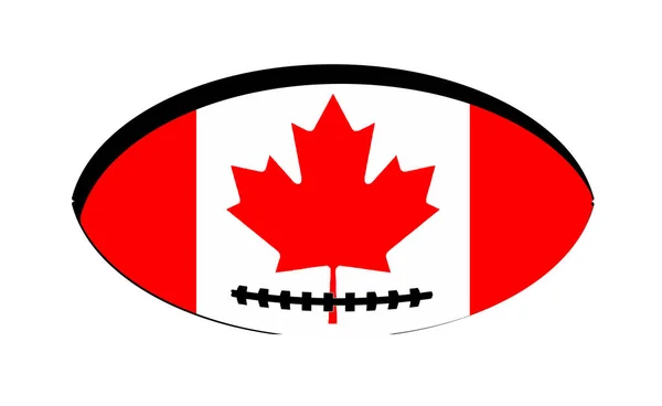 캐나다 국기 럭비 공 — 스톡 벡터