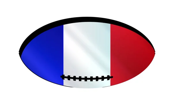 Francuska flaga rugby piłka — Wektor stockowy