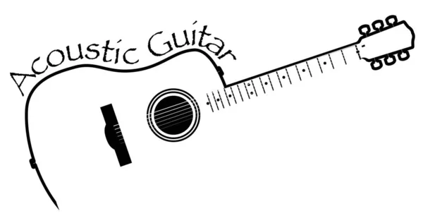 Guitarra acústica Copiar espaço —  Vetores de Stock