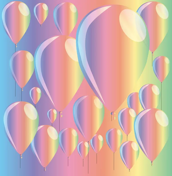 Luftballons mit Regenbogen — Stockvektor