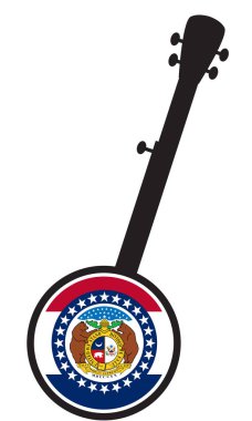 Iowa Eyaleti Bayrak Simgesi ile Missouri Silueti