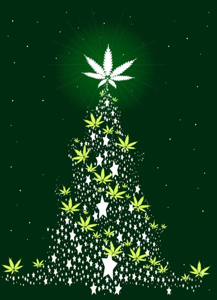 Hemp Spangled Christmas Tree — Stockový vektor