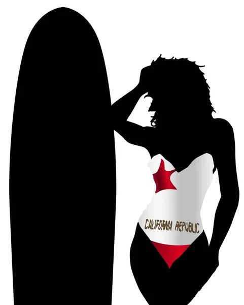 California State Surf Baddräkt Platser — Stock vektor