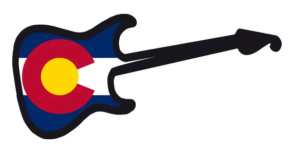 Colorado elektrische vlag gitaar — Stockvector