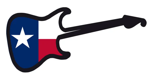 Guitarra de bandera eléctrica tejana — Archivo Imágenes Vectoriales
