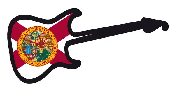 Florida elektrische Flaggengitarre — Stockvektor