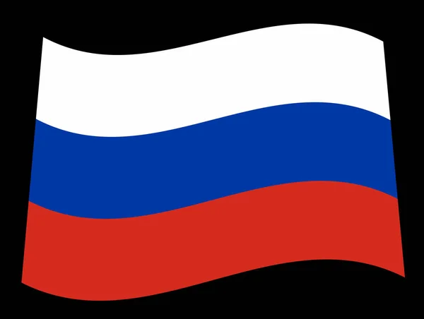 Ryska flaggan i röd vit och blå våg — Stock vektor